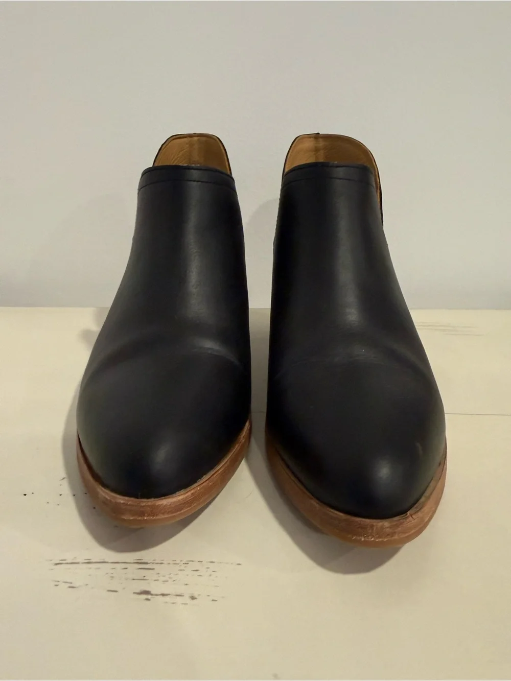 Nisolo Mia Everyday Ankle Bootie Black Leather Stacked Heel Size 10